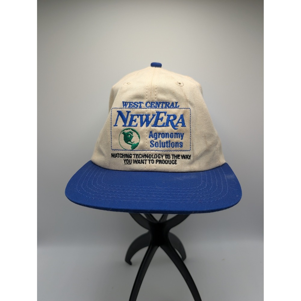 Vintage 1999 West Central New Era Agronomy Hat K-Products Snapback USA Made Blue